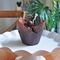 Bruine Vetvrij Document de Muffinvoering Tulip Cup Wood Pulp van Cupcake van de Bakselvorm
