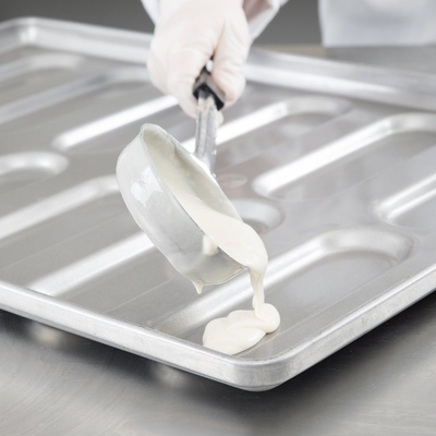 RK Bakeware China Foodservice NSF 0215 geglazuurd gealuminiseerd staal afgerond uiteinde Hoagie Bun Pan Hamburgerbroodje bakplaat