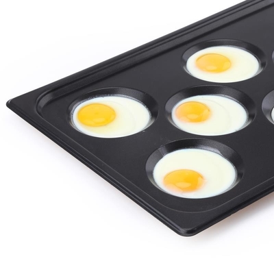 Rk Bakeware China-Gastronorm Gn 1/1 Aluminium Nonstick Bakplaat 530X325mm met 8 Vormen voor Eieren