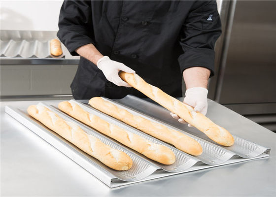 RK Bakeware China Foodservice NSF 5 Slot Aluminium Stokbrood Bakplaat Geglazuurde Stokbrood Pan