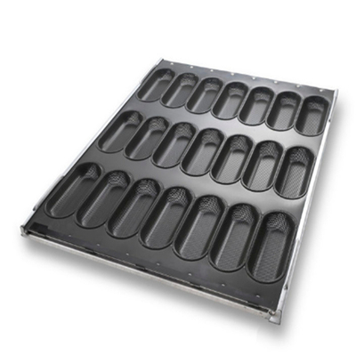 RK Bakeware China Foodservice NSF Durashield Coating 5 Kanaals Stapelbare Tablock Baguette Tray