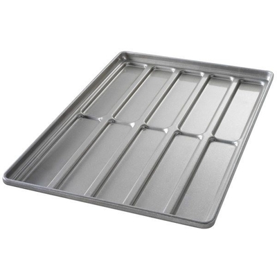 RK Bakeware China Foodservice NSF 0215 geglazuurd gealuminiseerd staal afgerond uiteinde Hoagie Bun Pan Hamburgerbroodje bakplaat