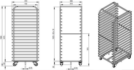 Rk Bakeware China-Flatpack roestvrijstalen dubbel ovenrek