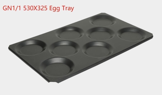 Rk Bakeware China-Gastronorm Gn 1/1 Aluminium Nonstick Bakplaat 530X325mm met 8 Vormen voor Eieren