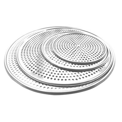 16 inch geperforeerde ronde aluminium pizzapan geperforeerde pizzabak bakplaat voor bakkerij of bar of restaurant