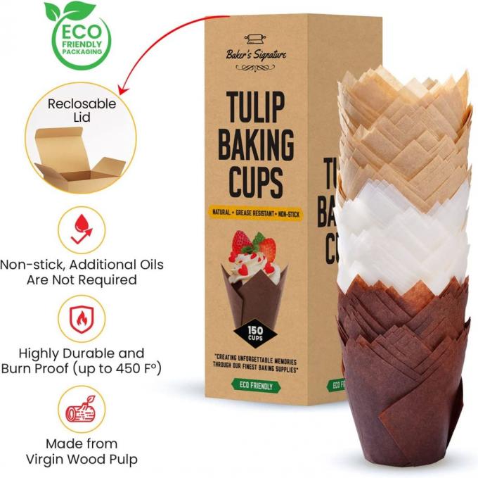 De Voeringen van Rkbakeware China Tulip Baking Paper Cup Paper Cupcake & Document Muffinvoering
